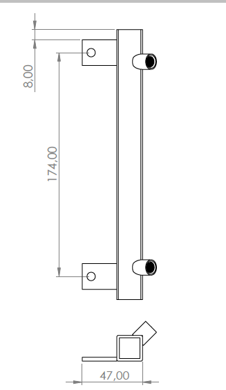 Werkbladhouder ontvangstbuis, 20x20mm Sedeo Pro (2 sterknoppen)